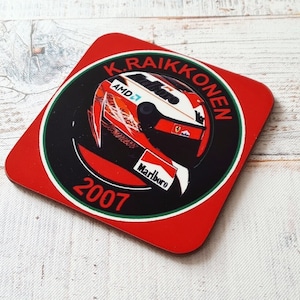 Kimi Raikkonen Coaster | F1 Coaster | Birthday Gifts | Coaster Set | 2007 F1 World Championship | F1 Gifts | Table Setting | F1 Mugs