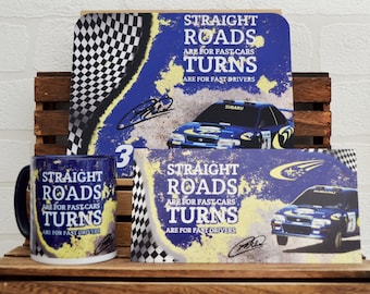 Conjunto de regalos Colin McRae / Tazas de rally / Alfombrillas de ratón / Tarjeta de felicitación / Regalos WRC / Subaru Impreza / Regalos de automovilismo / Conjunto de regalos