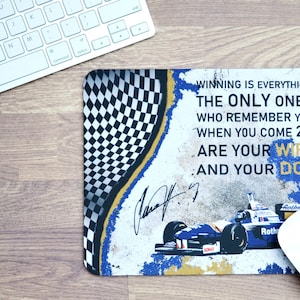 Mousepads Damon Hill Quote | Mousemats | Birthday Gifts | Car Memorabilia | Car Enthusiasts | Motorsport Gifts | Office | F1 | F1 Mousepads