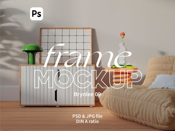 Landscape Frame Mockup. Digital Frame PSD. Artwork Mockups. Modern Interior Mockup. Horizontal Artwork Mockup. Frame For Poster.