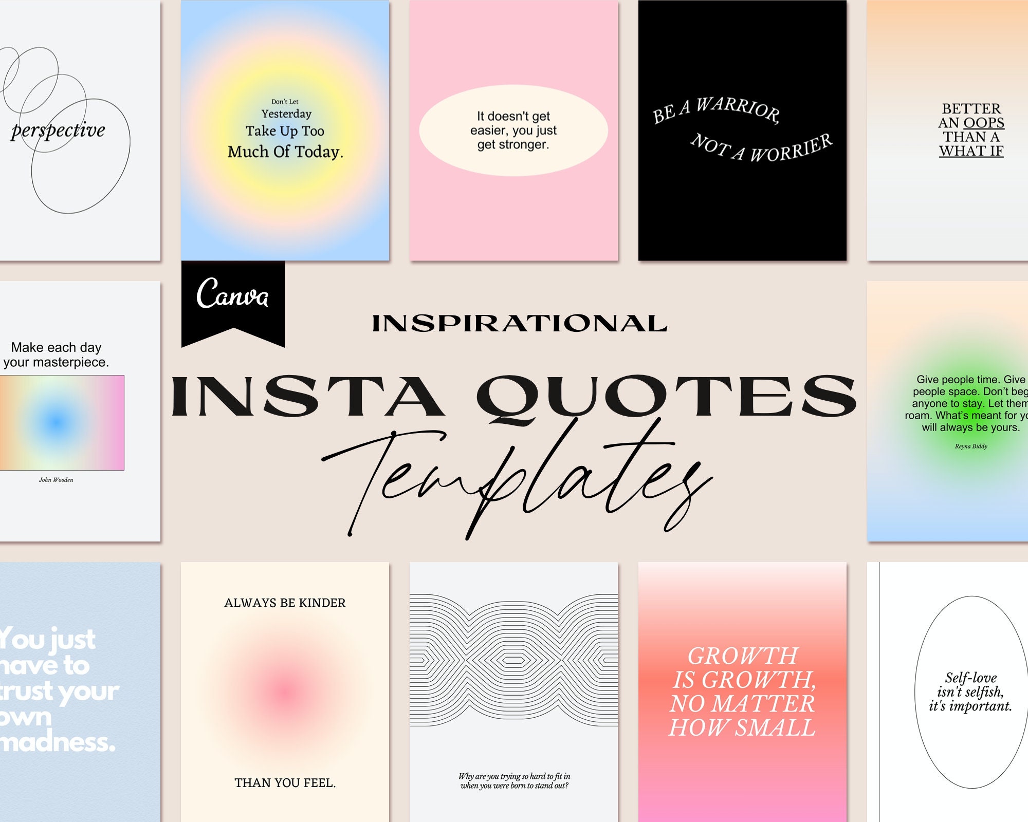 Instagram Inspirational Post Templates. Instagram Template For | Etsy