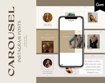 Instagram Carousel Template. Instagram Post Templates. Small Business Marketing. Step by Step Seamless Posts.. Canva template.