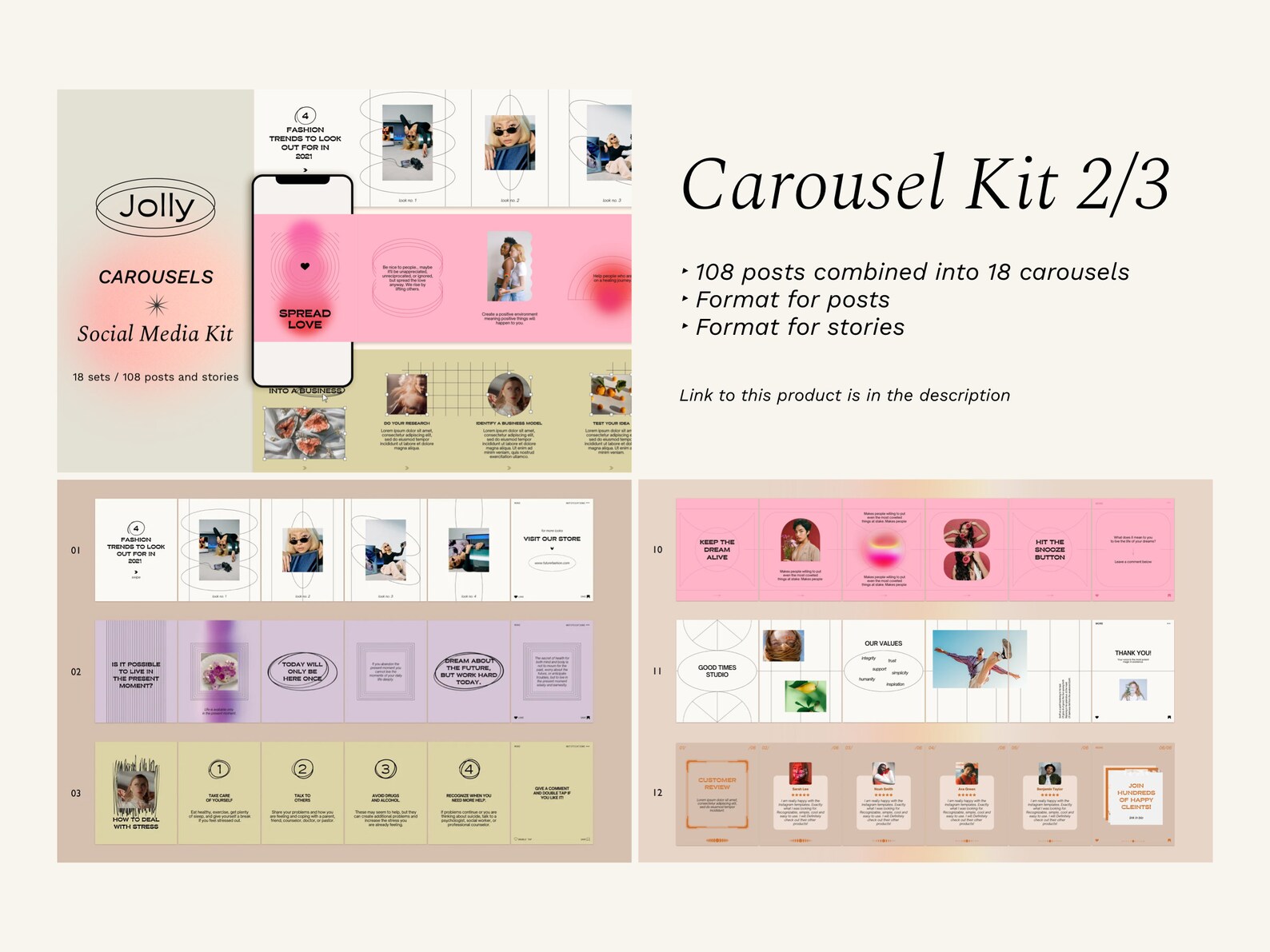 Instagram Carousel Bundle. Canva Templates for Small Business ...