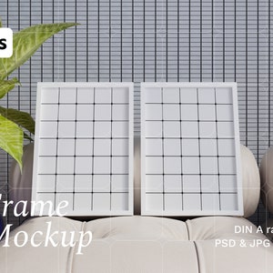 Set Of Two Frames Mockup. 2 Frames Mock Up. A3 Frames Mock Up. Two Frames. Digital Frame Mockup. Print Shop Mock Up.