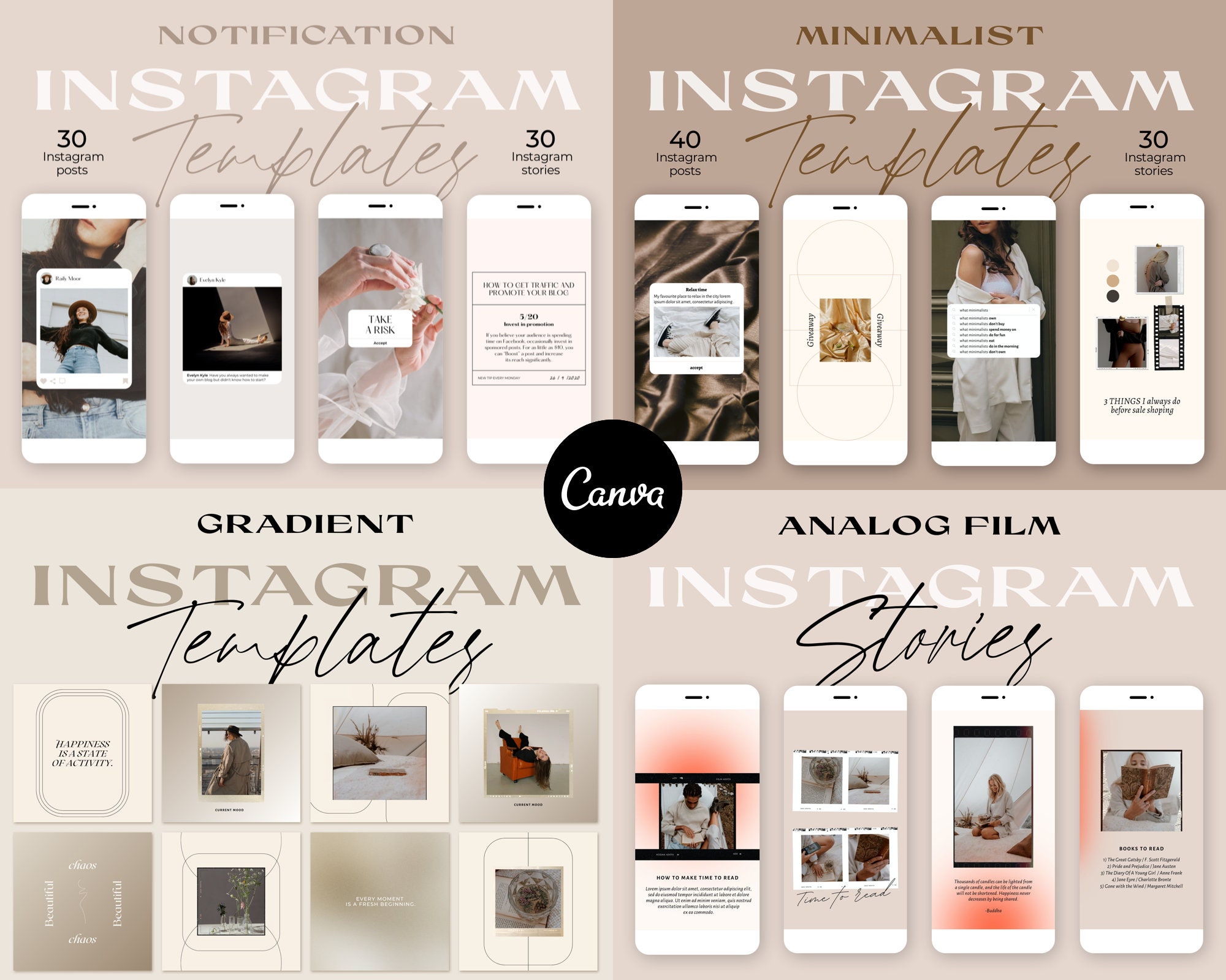 Instagram Template Canva. 170 Instagram Posts. Instagram Story - Etsy