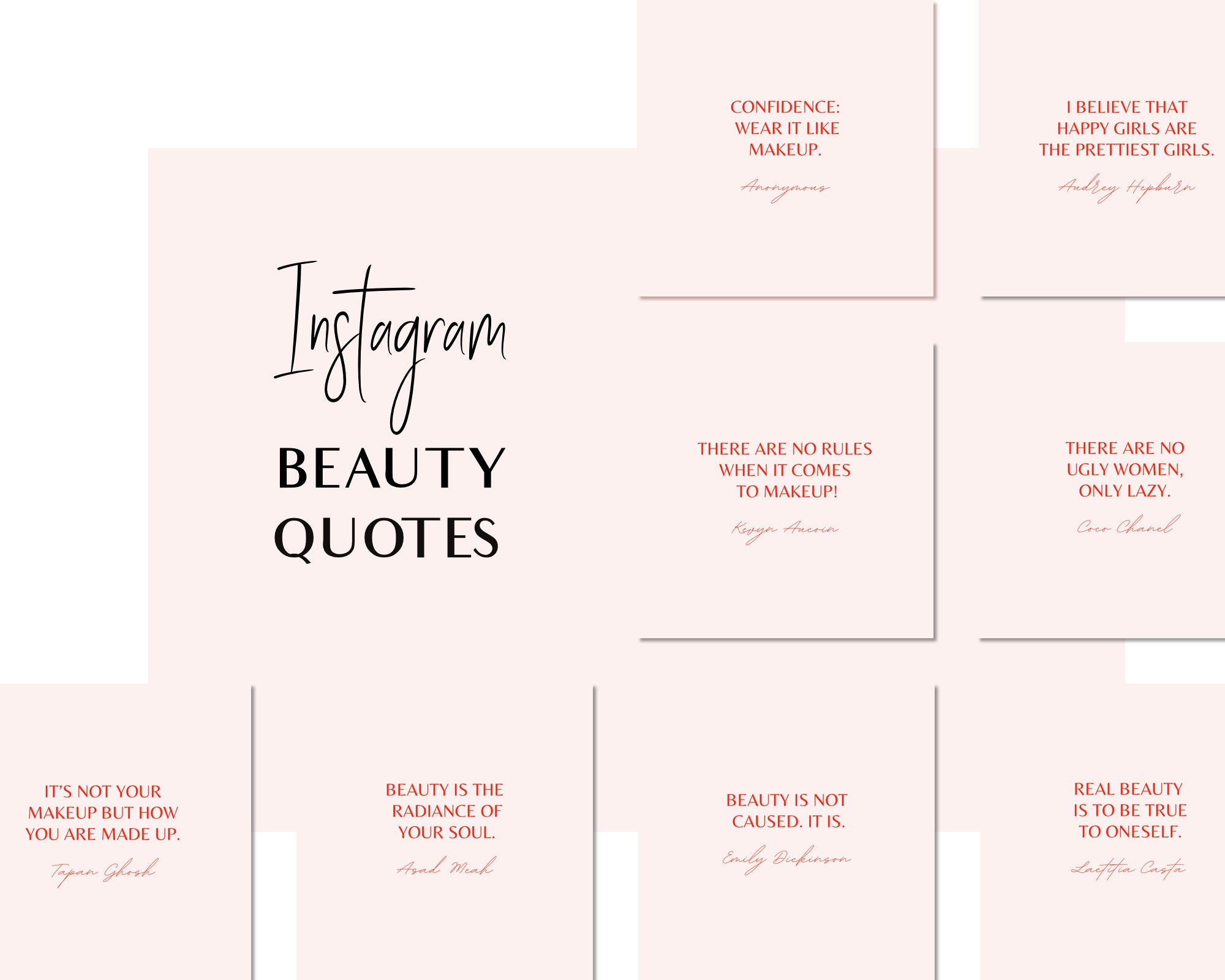 Beauty Instagram Quotes in Pink Ready to Post Beauty - Etsy Canada