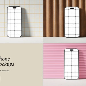 iPhone Mockup-bundel. Merkmodel. Smartphone-mock-up. Scherm Mock Up. Meerdere schermen. Uitnodigingsmodel. Minimale telefoonsjabloon.