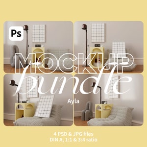 White Frames Mockup Bundle. A3 Poster Mockup. Photoshop Mockup. Art Print Mock-up. Print Shop Mockup. Simple Frame Mock-Up.