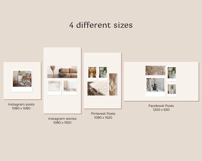 Instagram Template. Moodboard Template. Pinterest templates. | Etsy