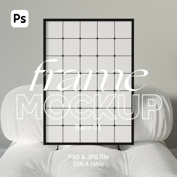 Black Frame Mockup. Wall Art Mockup. A2 Black Thin Frame Mock Up. Frame On Sofa Mock Up. Digital Frame Mockup. Print Shop Mock Up.