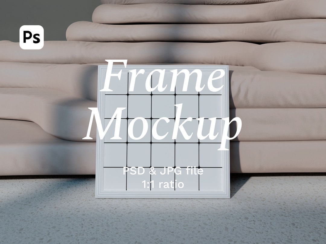 Square Frame Mockup. Digital Frame for Prints. Realistic Frame Mockup ...