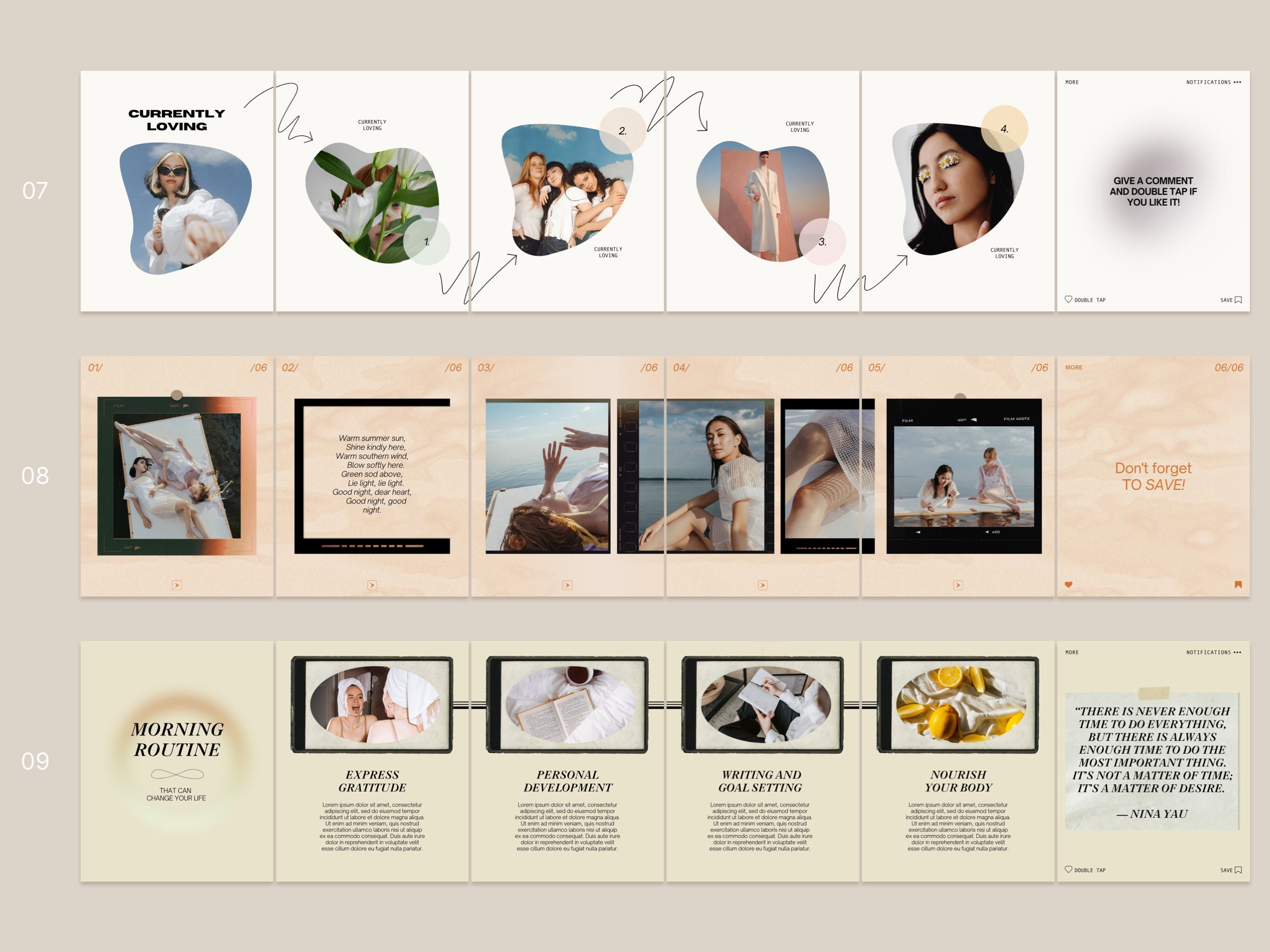Instagram Carousel Posts for Canva. Social Media Templates for Small ...