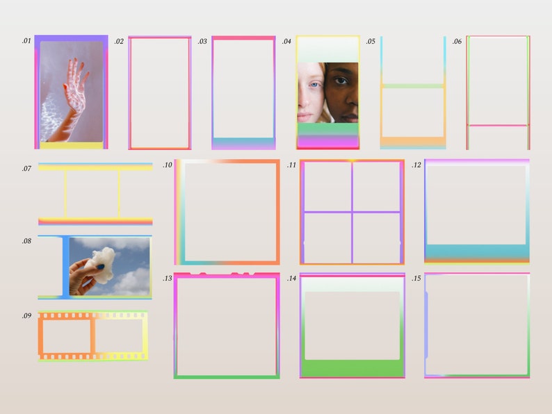 Polaroid Frames for Digital Use and Print. Canva Template. Etsy