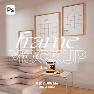 Scandinavian Frame Mockup DIN A. 3 Frame Mockups. Minimalistic Frame Mockup DIN A Ratio. Interior Frame Mockup. Wooden Frame Mockup.