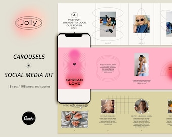 Plantilla de carrusel de publicaciones de Instagram. Plantillas de Canva para marketing de pequeñas empresas. Publicaciones de participación en Instagram. Feed de Instagram. Publicaciones sin costuras.