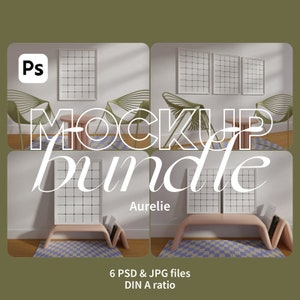 Digital Frame Mockup Bundle. Minimal Print Mockup. Wall Art Mock up. A3 Frame Mock up Set. Post Modern Interior.