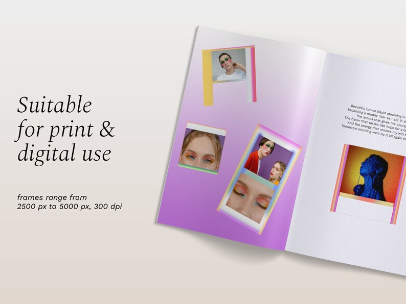 Polaroid Frames for Digital Use and Print. Canva Template. Etsy