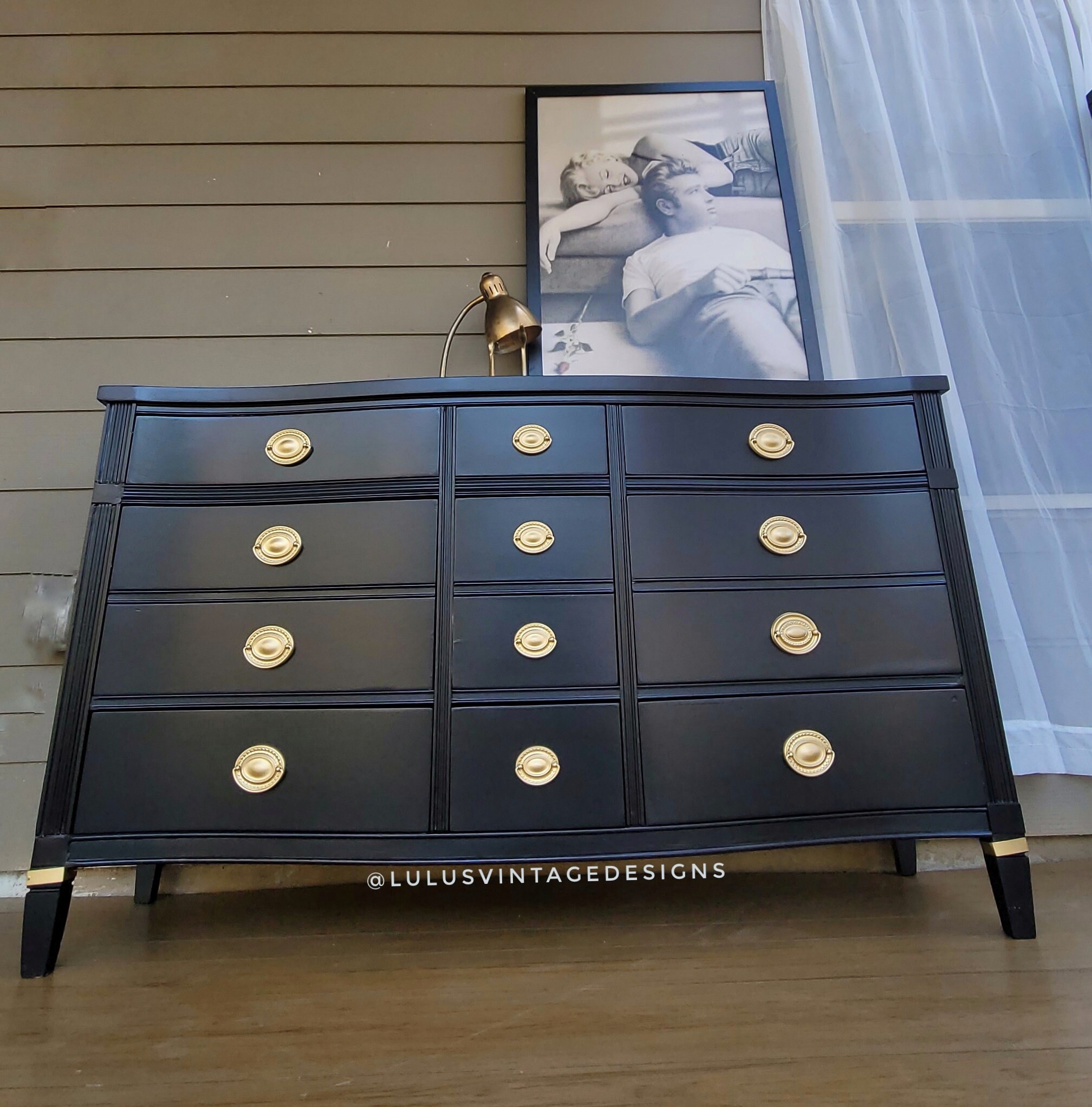 Black dresser clearance gold hardware