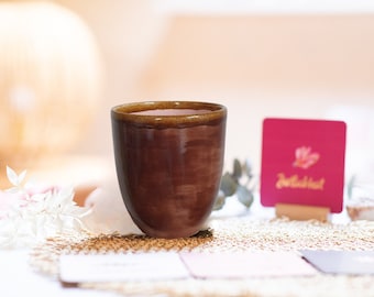 Handbemalte Keramiktasse Cacao Ritual Zeremonie, Tasse aus Keramik, Becher Kakao Zeremonie, Ton Becher, Keramikbecher ohne Henkel