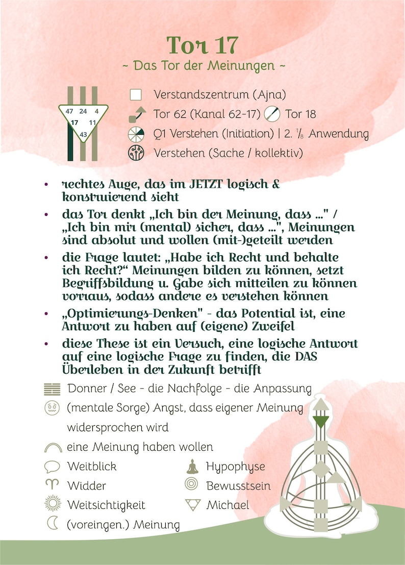 Human Design 64 TORE Kartenset 77 Karten Studiendeck mit Deutungsregeln zu allen 64 Toren Grundlagen lernen Analyse Chart berechnen Bild 4