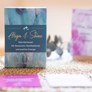 Positive Energie Kartenset "Align & Shine" • 44 Karten für Selbstreflexion Achtsamkeit Manifestieren Gesetz der Anziehung
