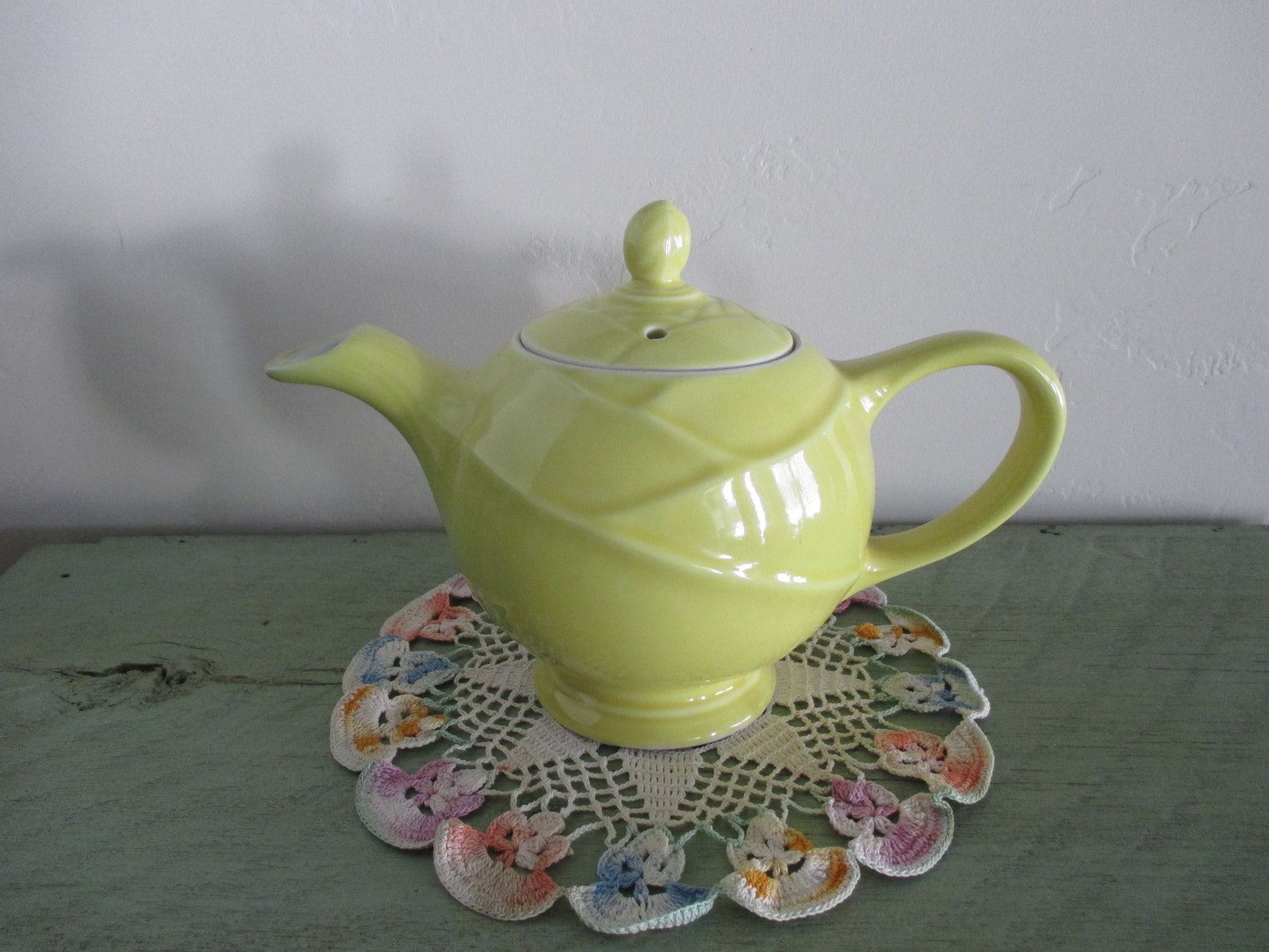 Vintage Yellow Hall Teapot Made in USA 6 Cup Size Etsy