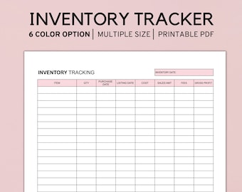 Inventory Tracker Printable, Inventory Management, Inventory Template, Inventory sheet, Inventory List, Product Inventory , A4 A5 LETTER PDF