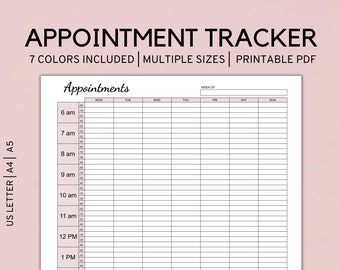 Appointment Tracker Printable, 15 Minute Interval Appointment Planner, Appointment Inserts, Appointment Book, Nail Appointment