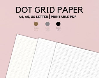Dot Grid Paper Printable, Bullet Journal Dot Grid Paper, Calligraphy Dot Grid Paper, A4 A5 Letter PDF