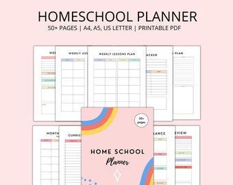 Homeschool Planner Printable, Lesson planner, homeschool schedule, preschool curriculum, homeschool printables,  homeschool attendance, PDF