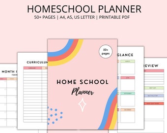 Homeschool Planner Printable, Lesson planner, homeschool schedule, preschool curriculum, homeschool printables,  homeschool attendance, PDF