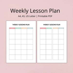 Printable Lesson Plan, Teacher Lesson Planner, Teacher Planner, Lesson Plan Template, A4, LETTER, A5 PDF image 1