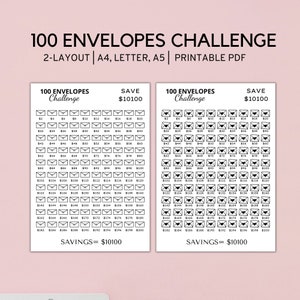 100 envelope challenge kit - Etsy 日本