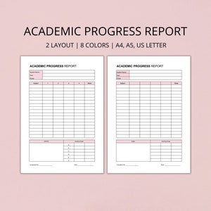 Homeschool Report Card Template, Homeschool Progress Report, Homeschool Planner, Grade Tracker, Homeschool Printables, A4, LETTER, A5 PDF