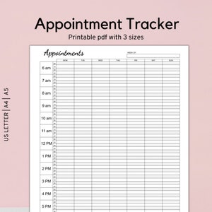 Appointment Tracker Printable, 15 Minute Interval Appointment Planner, Appointment Inserts, Appointment Book, Nail Appointment image 1