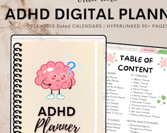 Adhd Digital Planner For Adults, Productivity, Undated, Daily, Weekly, Monthly GoodNotes Notability