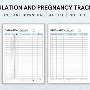 Rastreador de tiras reactivas de ovulación, Rastreador de embarazo, Rastreador OPK, Registro de kits de predicción de ovulación, Planificador de fertilidad, A4, Carta, EE. UU.