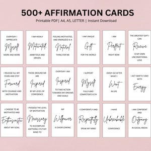500 Affirmationskarten druckbar, Affirmationskarten digital, Vision Board Printables, Affirmationskarten Deck, positive Affirmationskarten Pdf