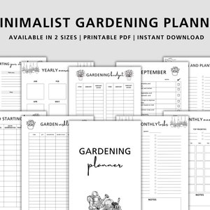 Minimalist Gardening Planner Printable, Garden Planner, Plant Planner ...