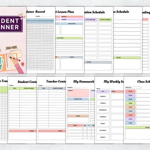 Printable Student Planner Bundle, Adhd Study Planner, Academic Planner ...