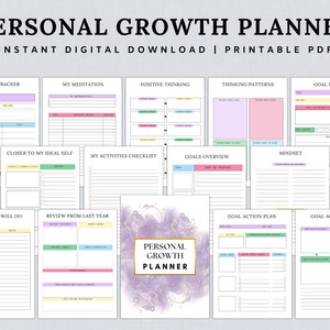 Personal Growth Planner Template, Personal Growth Workbook, Personal Development Journal, Personal Development Journal, PDF