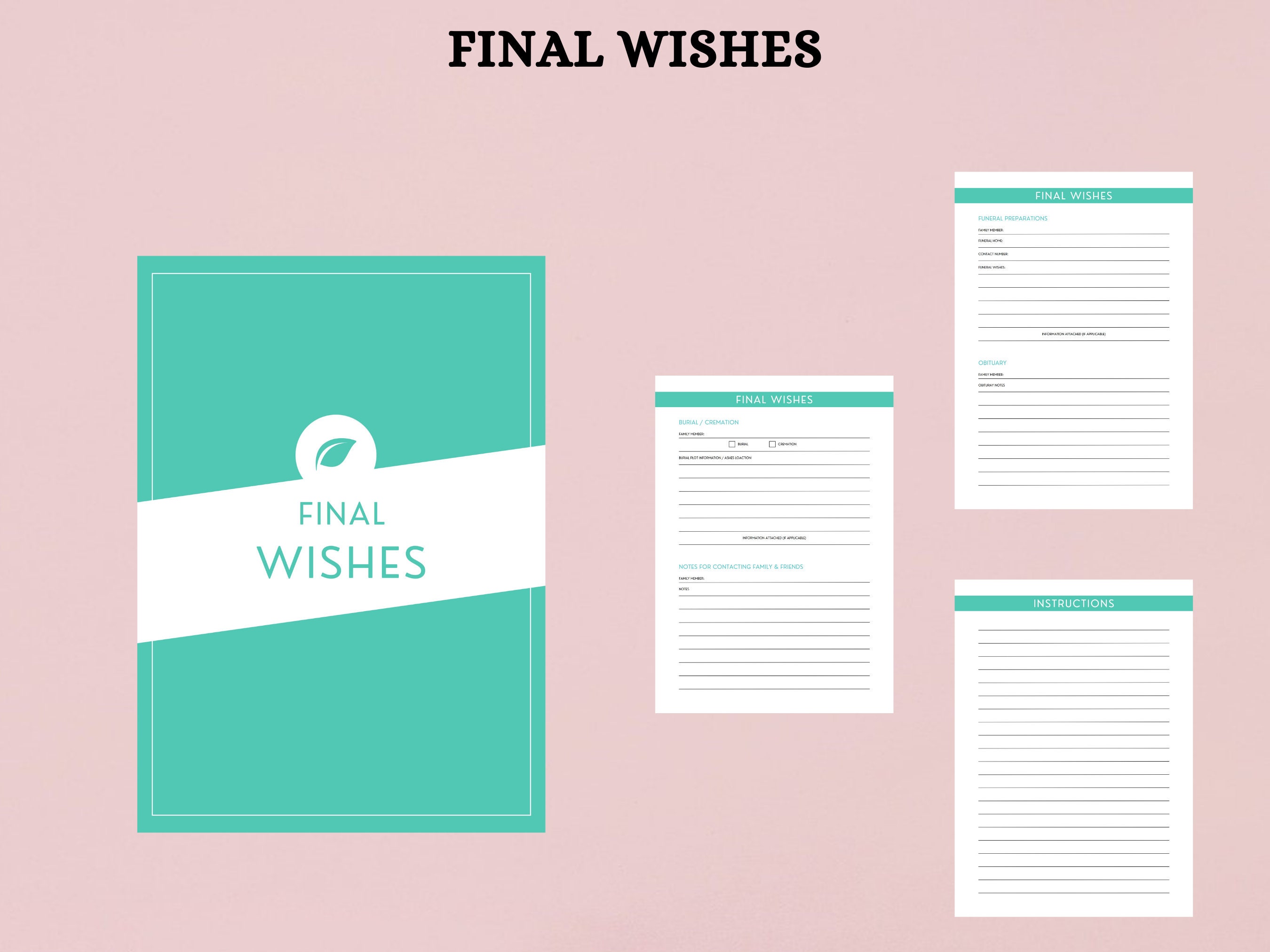 End of Life Planner Printable, Emergency Binder Printable, Beneficiary ...