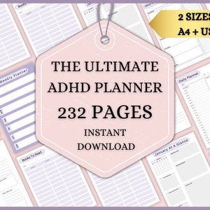 Adhd Planner Erwachsene, Adhd Planner Printable, ADHS Produktivität Planner, ADHS digitaler Planer, ADHS Tagesplaner, ADHS Lebensplaner PDF