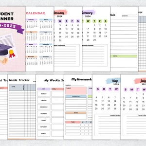 2025 Student Academic Planner, Printable Student Planner Bundle, Adhd ...
