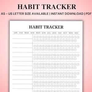 Minimalistic Monthly Habit Tracker Printable Weekly Habit Tracker Printable, Habit Tracker Template, Routine Tracker, Daily Habit Challenge