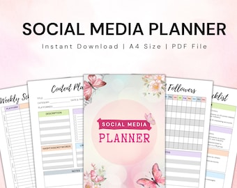 Social Media Content Planner: Weekly & Monthly Calendar (Digital Download)