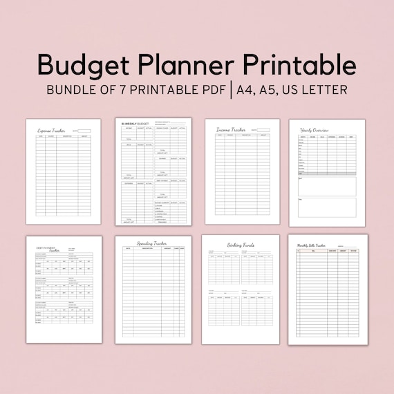 Budget Planner Printable Bundle of 7 Printable Finance | Etsy