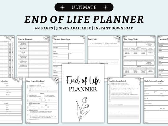 End Of Life Planner, Emergency Binder, Funeral Planner Printable, Peace Of Mind Planner, Estate Planning Binder, What If, Final Preparations