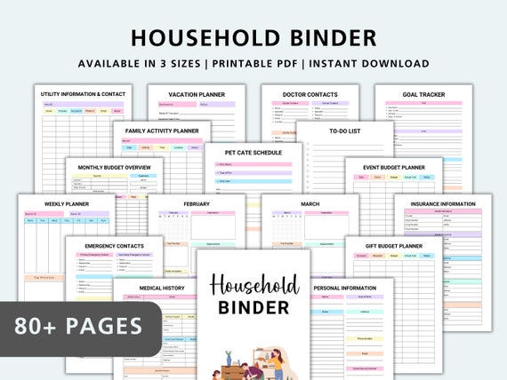 Household Binder, Home Management Binder, Home Binder, Family Household Binder, Life Organizer, Household Planner Printable, Home Organizer