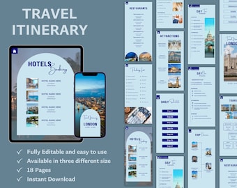 Sjabloon Londen reisplan Canva, bewerkbare reisplanner, vakantieplanning pdf, Instant Download